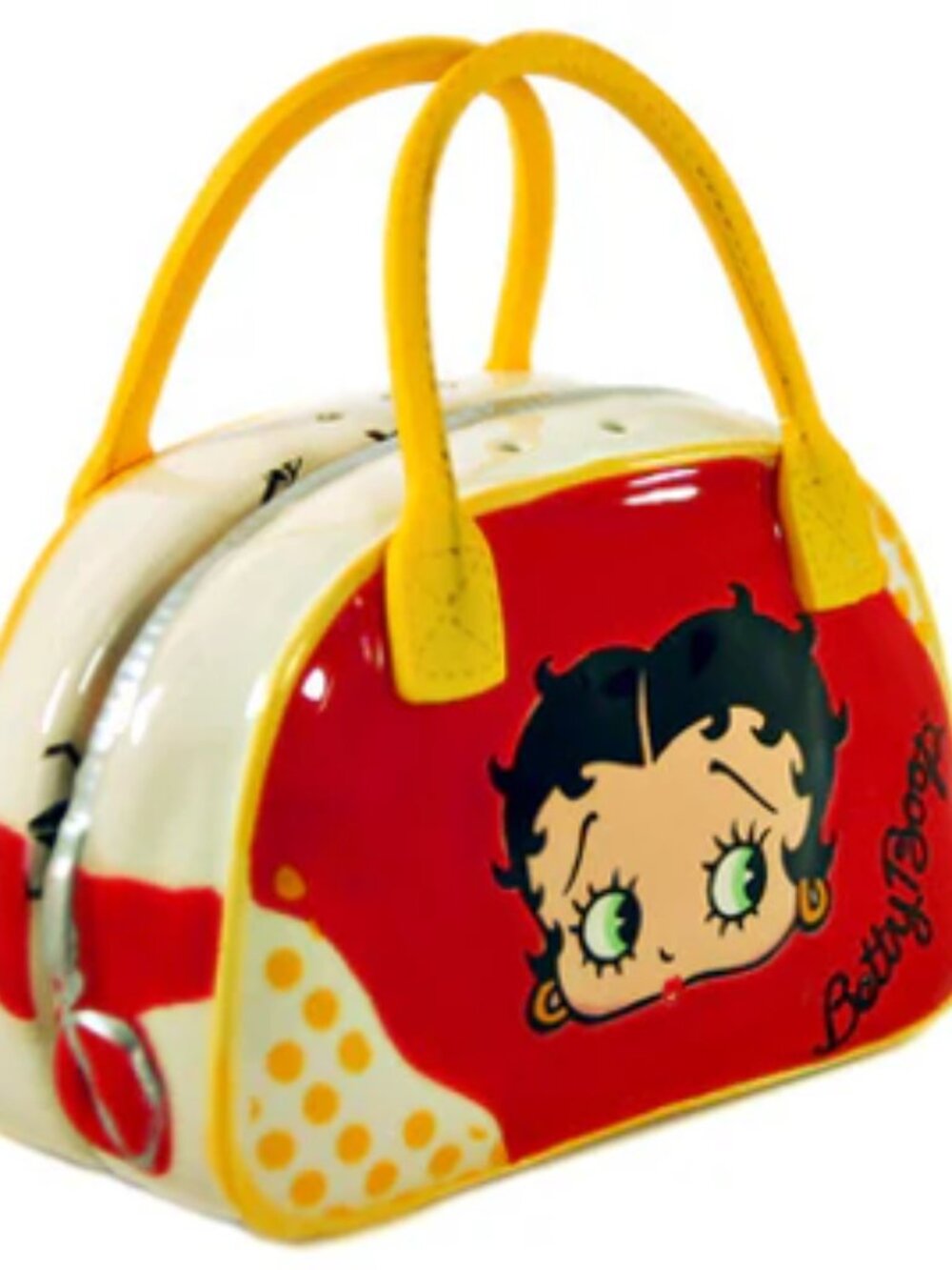 Betty Boop Sports Bag Salt & Pepper Shaker Set NIB 2008 Vandor Ceramic